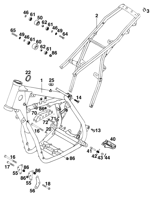 Sprängskiss: Frame – KTM 440 E-XC MARZ/ÖHL
