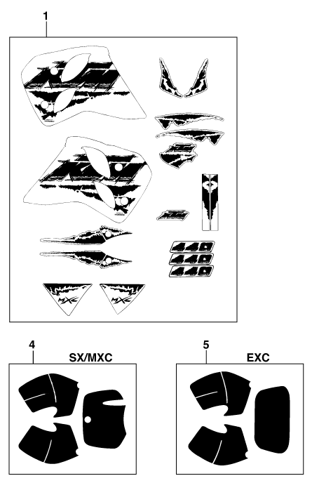 Sprängskiss: Decal – KTM 440 E-XC MARZ/ÖHL