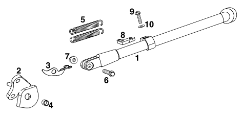 Sprängskiss: Side / Center Stand – KTM 620 DUKE 37KW '94