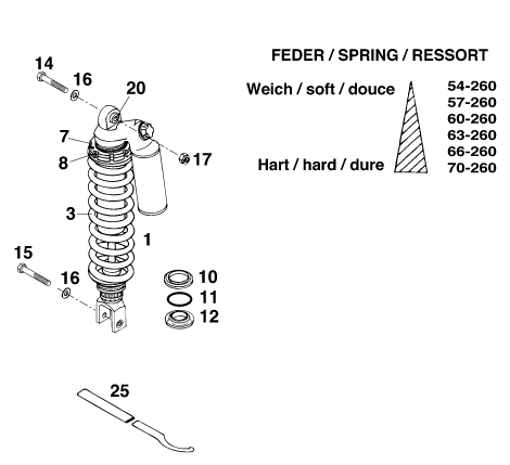 Sprängskiss: Shock Absorber – KTM 620 EGS WP 37KW 20LT VIOL
