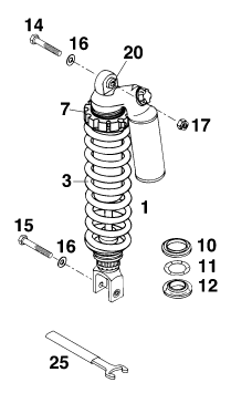 Sprängskiss: Shock Absorber – KTM 620 DUKE 37KW