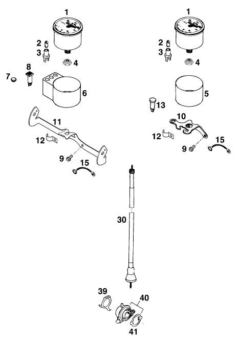 Sprängskiss: Instruments / Lock System – KTM 400 SUPER-COMP WP/ 14kW