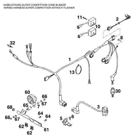 Sprängskiss: Wiring Harness – KTM 400 SUP-COMP WP 14KW