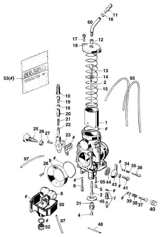 Sprängskiss: Carburetor – KTM 620 EGS WP 37KW 20LT VIOL