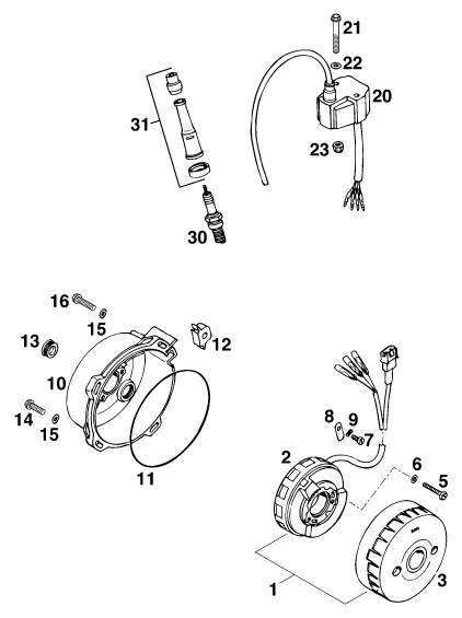Sprängskiss: Ignition System – KTM 620 COMPETITION LIMITED 20kW