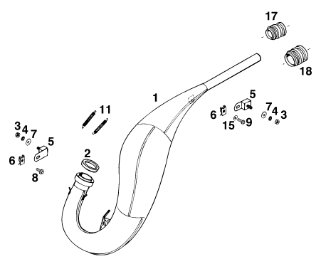 Sprängskiss: Exhaust System – KTM 125 EXC M/Ö
