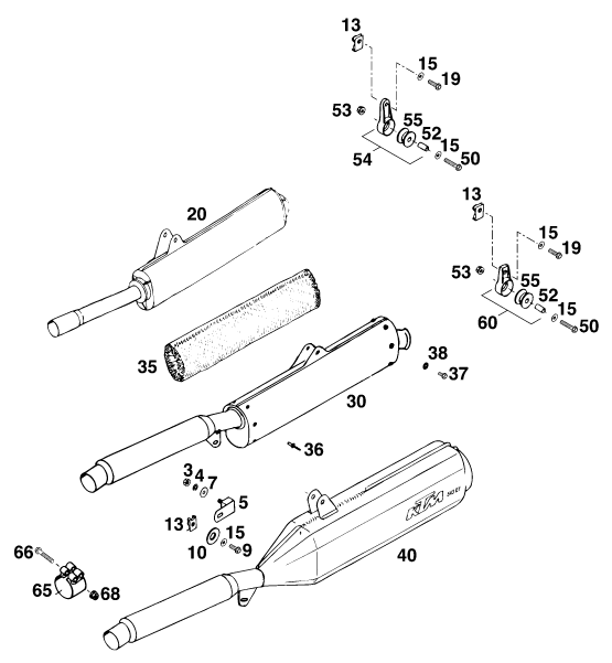 Sprängskiss: Main Silencer – KTM 125 EXC M/Ö