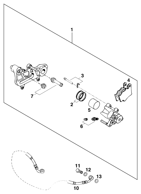 Sprängskiss: Rear Brake Caliper – KTM 620 EGS WP 37KW 20LT VIOL