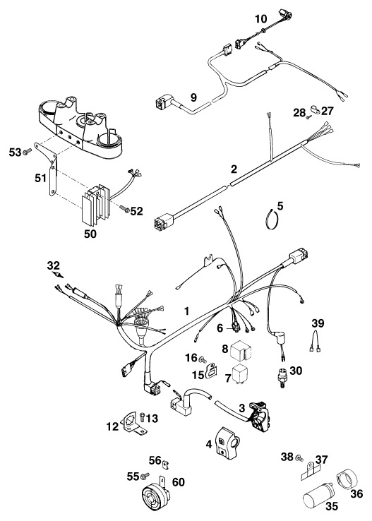 Sprängskiss: Wiring Harness – KTM 125 EXC M/Ö