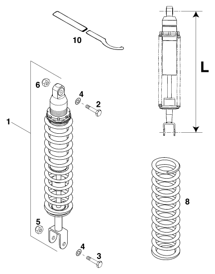 Sprängskiss: Shock Absorber – KTM 125 LC2 100/ORANGE '97