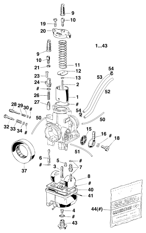 Sprängskiss: Carburetor – KTM 125 STING '97