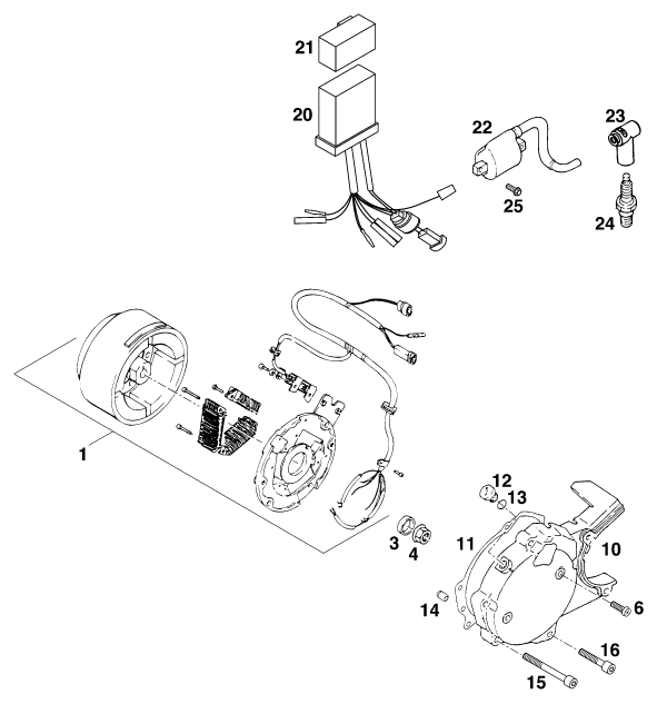Sprängskiss: Ignition System – KTM 125 STING '97