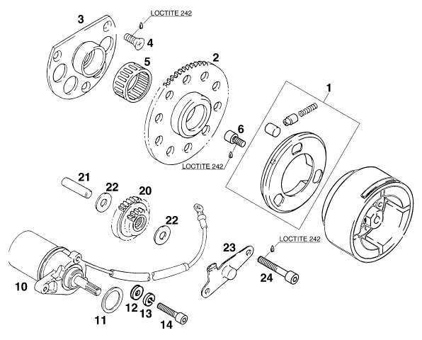 Sprängskiss: Electric Starter – KTM 125 STING '97