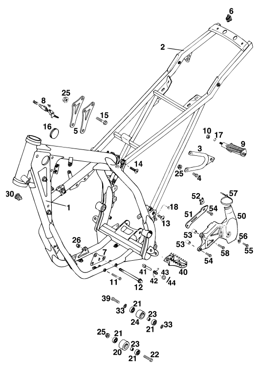 Sprängskiss: Frame – KTM 250 EXC M/Ö 13lt
