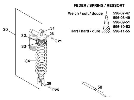 Sprängskiss: Shock Absorber – KTM 250 EXC M/Ö 13lt