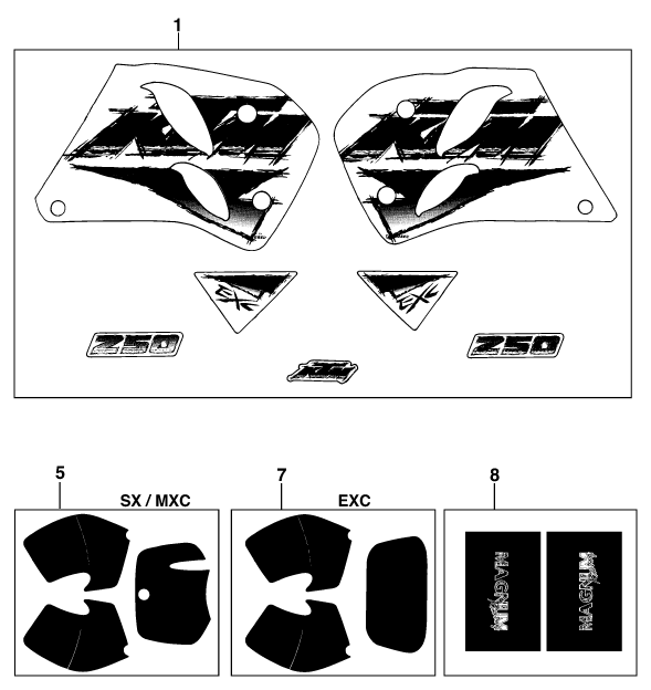 Sprängskiss: Decal – KTM 250 EXC M/Ö 13lt