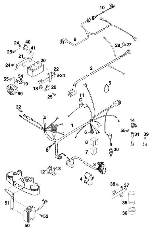 Sprängskiss: Wiring Harness – KTM 250 EXC M/Ö 13lt