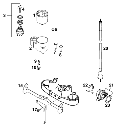 Sprängskiss: Instruments / Lock System – KTM 250 EXC M/Ö 13lt