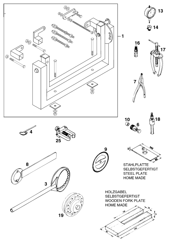 Sprängskiss: Special Tools (Engine) – KTM 250 EXC M/Ö 13lt