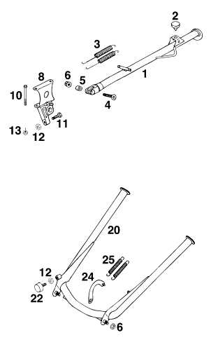 Sprängskiss: Side / Center Stand – KTM 620 EGS WP 37KW 20LT VIOL