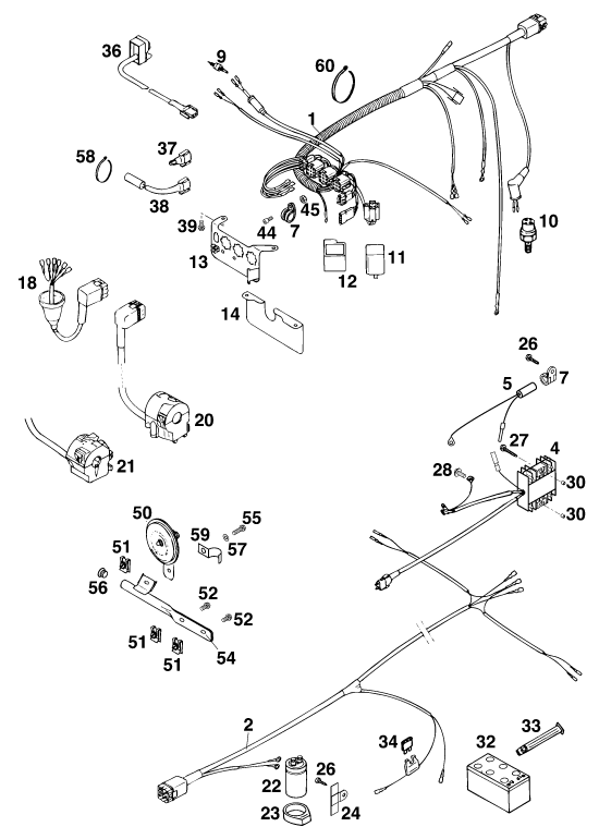 Sprängskiss: Wiring Harness – KTM 620 EGS WP 37KW 20LT VIOL