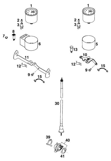 Sprängskiss: Instruments / Lock System – KTM 400 SUP-COMP WP 14KW