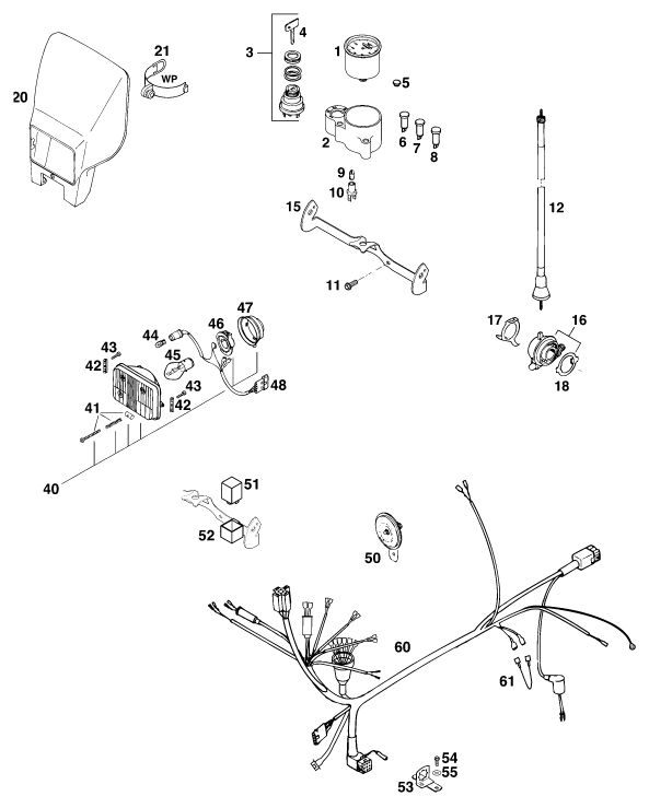 Sprängskiss: New Parts – KTM 620 EGS WP 37KW 20LT VIOL