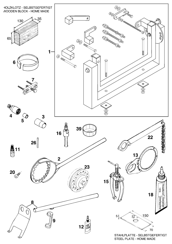 Sprängskiss: Special Tools (Engine) – KTM 620 EGS WP 37KW 20LT VIOL