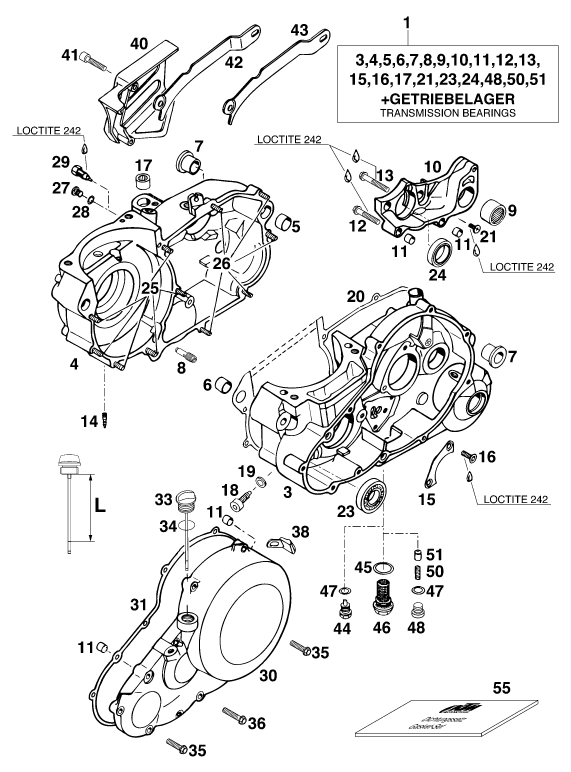 Sprängskiss: Engine Case – KTM 620 EGS WP 37KW 20LT VIOL