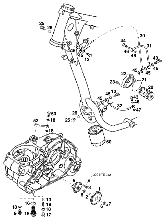 Sprängskiss: Lubricating System – KTM 620 EGS WP 37KW 20LT VIOL
