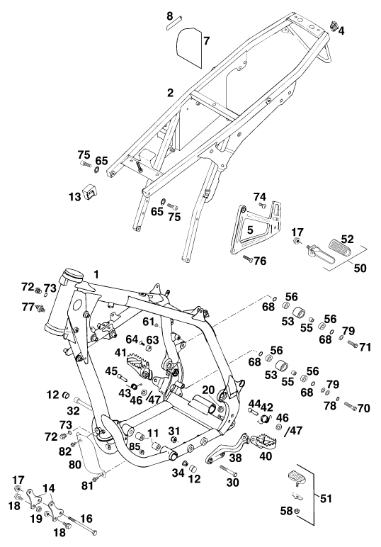 Sprängskiss: Frame – KTM 620 DUKE 37KW
