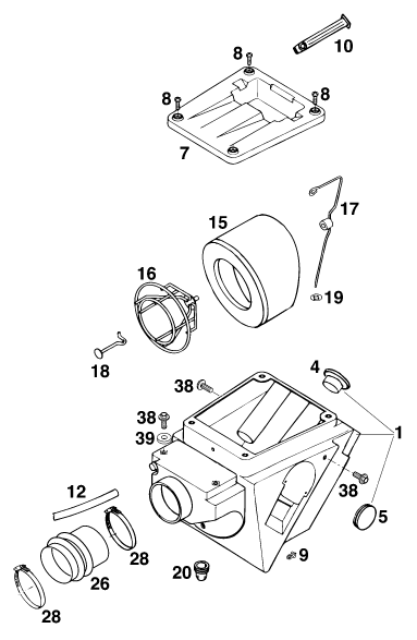 Sprängskiss: Air Filter – KTM 620 DUKE 37KW