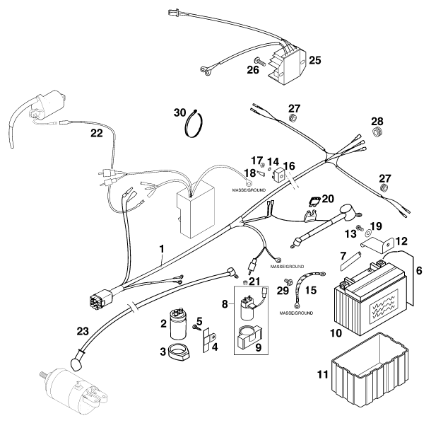 Sprängskiss: Wiring Harness – KTM 620 DUKE 37KW