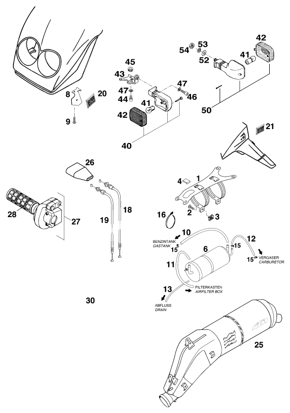 Sprängskiss: New Parts – KTM 620 DUKE 37KW