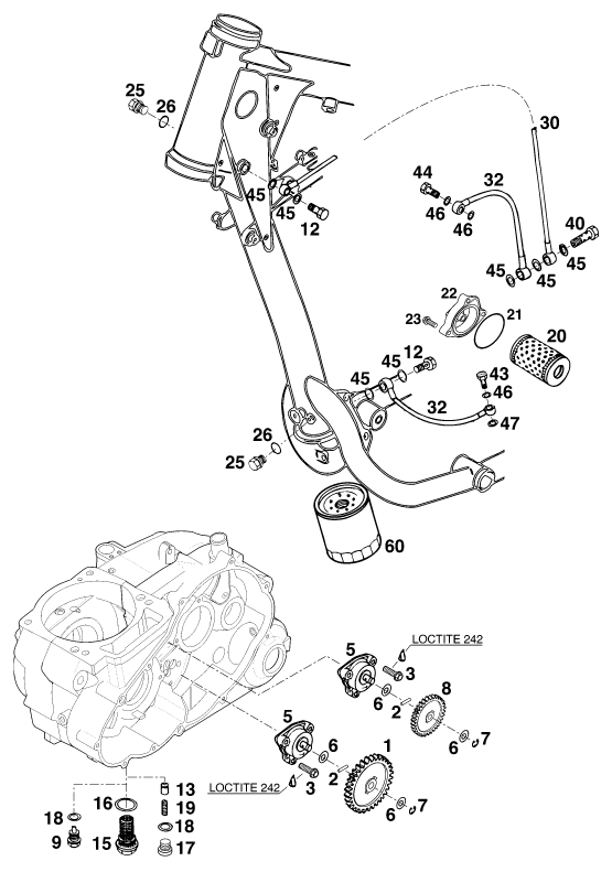 Sprängskiss: Lubricating System – KTM 620 COMPETITION LIMITED 20kW