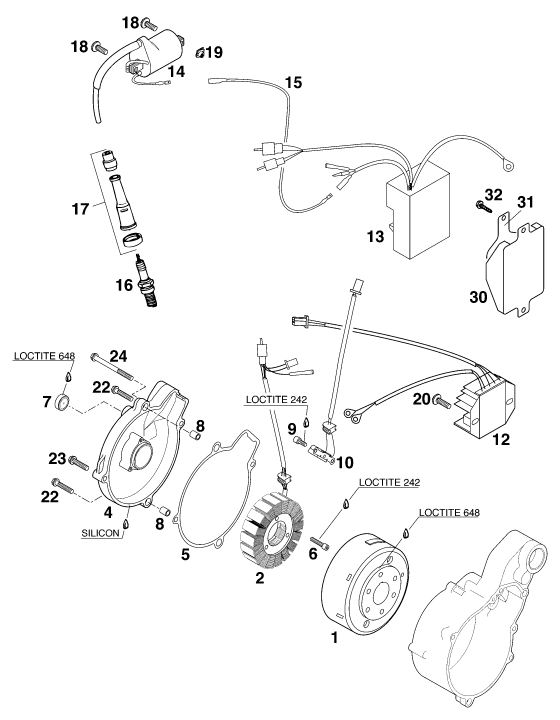 Sprängskiss: Ignition System – KTM 620 DUKE 37KW