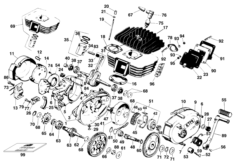 Sprängskiss: Engine Case – KTM 50 SXR PRO SENIOR