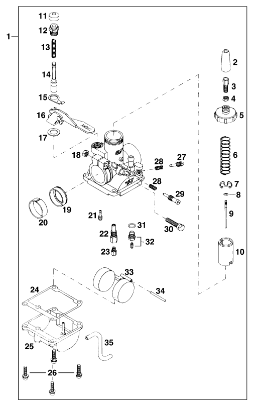 Sprängskiss: Carburetor – KTM 50 SXR PRO SENIOR