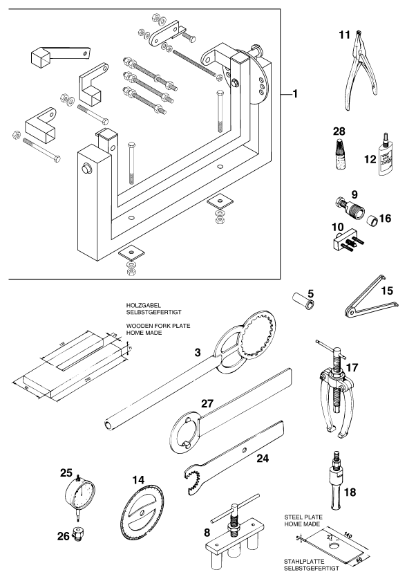 Sprängskiss: Special Tools (Engine) – KTM 125 EXC M/Ö