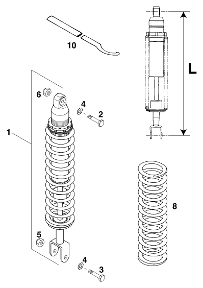 Sprängskiss: Shock Absorber – KTM 125 STING '98