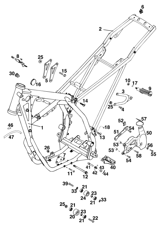 Sprängskiss: Frame – KTM 250 EXC M/Ö 13LT
