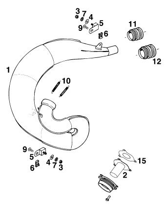 Sprängskiss: Exhaust System – KTM 250 EXC M/Ö 13LT