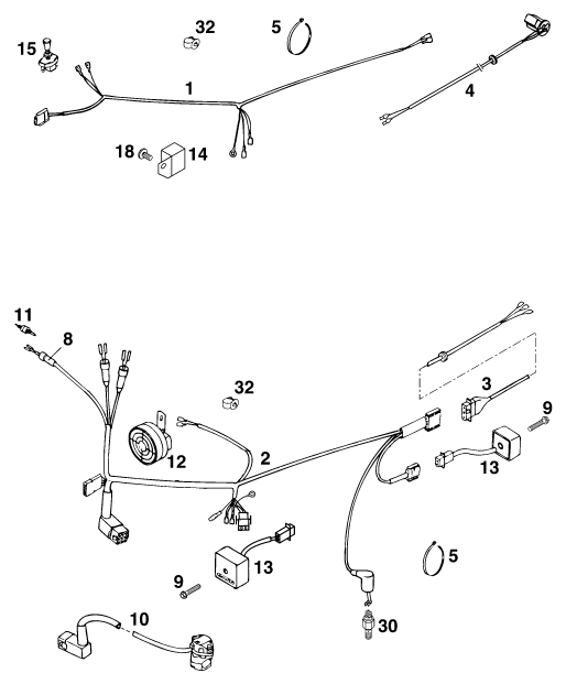 Sprängskiss: Wiring Harness – KTM 250 EXC M/Ö 13LT