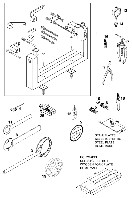 Sprängskiss: Special Tools (Engine) – KTM 250 EXC M/Ö 13LT