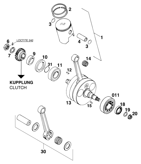 Sprängskiss: Clutch Cover – KTM 250 EXC M/Ö 13LT