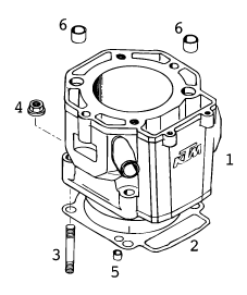 Sprängskiss: Cylinder – KTM 640 DUKE II LIME 2000