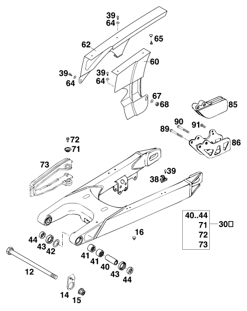 Sprängskiss: Swing Arm – KTM 620 EGS-E ADVENTURE