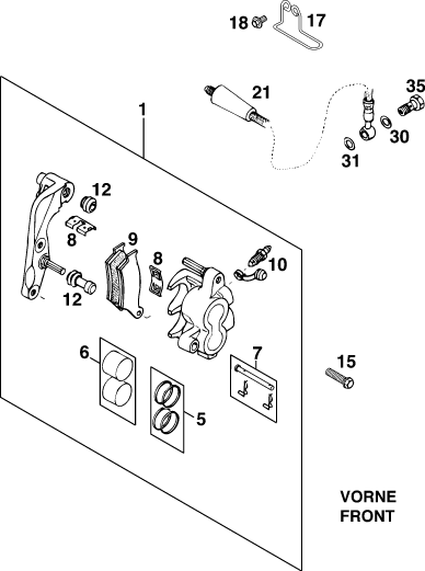 Sprängskiss: Front Brake Caliper – KTM 620 EGS-E ADVENTURE