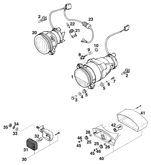 Sprängskiss: Lighting System – KTM 640 ADVENTURE-R 2000