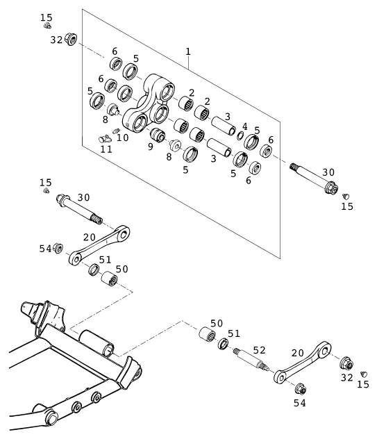 Sprängskiss: Pro Lever Linking – KTM 620 COMPETITION LIMITED 20kW